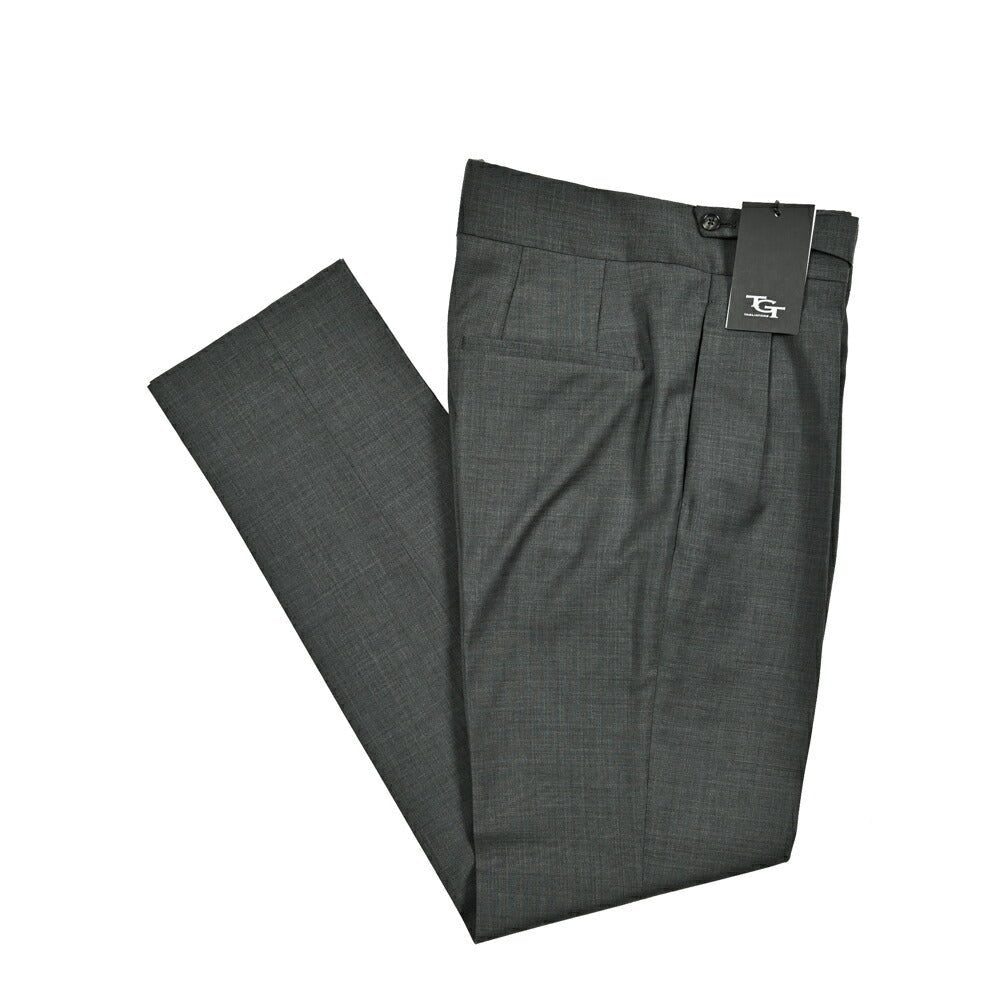 【10%OFFクーポン】TAGLIATORE ヴァージンウール100% ツータックベルトレススラックス / P - FRED24｜GUARDAROBA MILANO OFFICIAL STORE