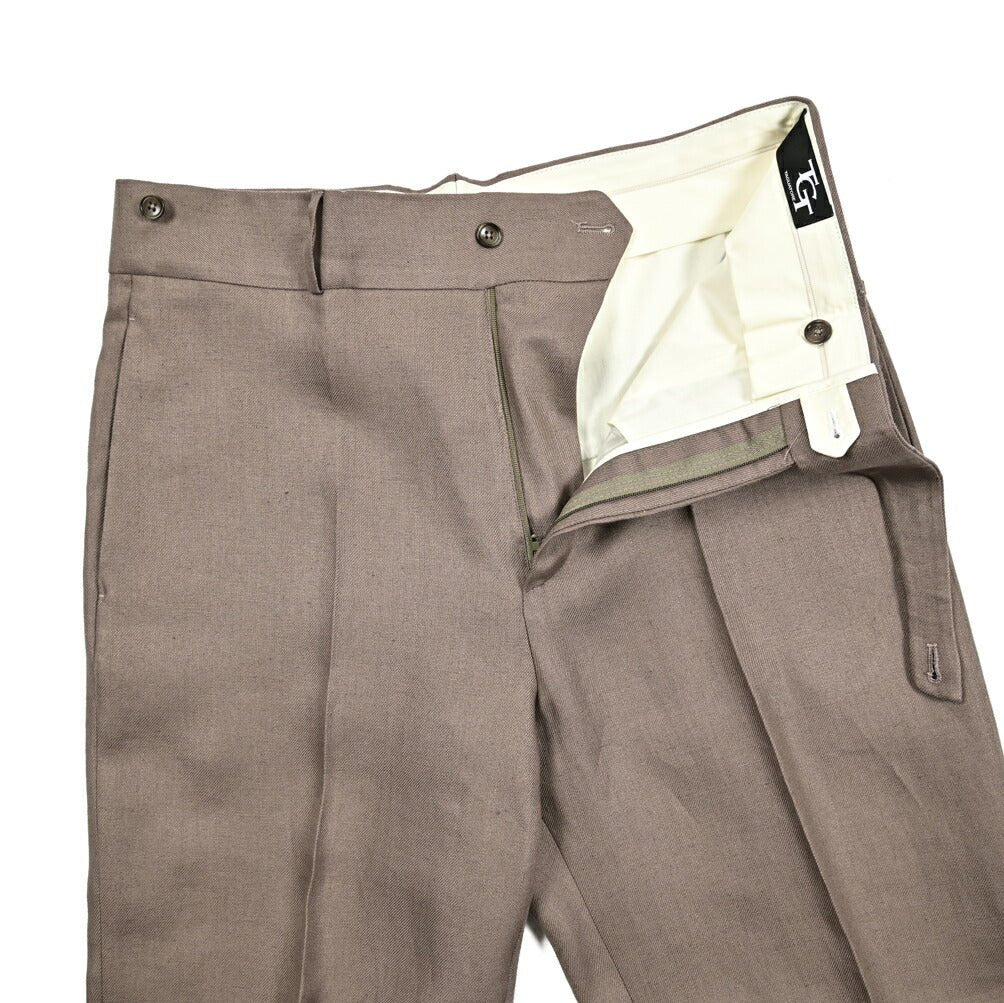 【10%OFFクーポン】TAGLIATORE リネン100% ノータックワイドスラックス / P - NAPLES / Exclusive Garment｜GUARDAROBA MILANO OFFICIAL STORE