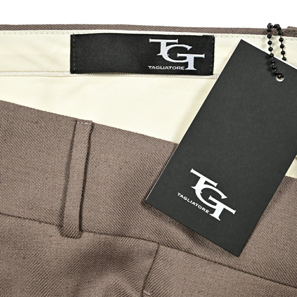 【10%OFFクーポン】TAGLIATORE リネン100% ノータックワイドスラックス / P - NAPLES / Exclusive Garment｜GUARDAROBA MILANO OFFICIAL STORE