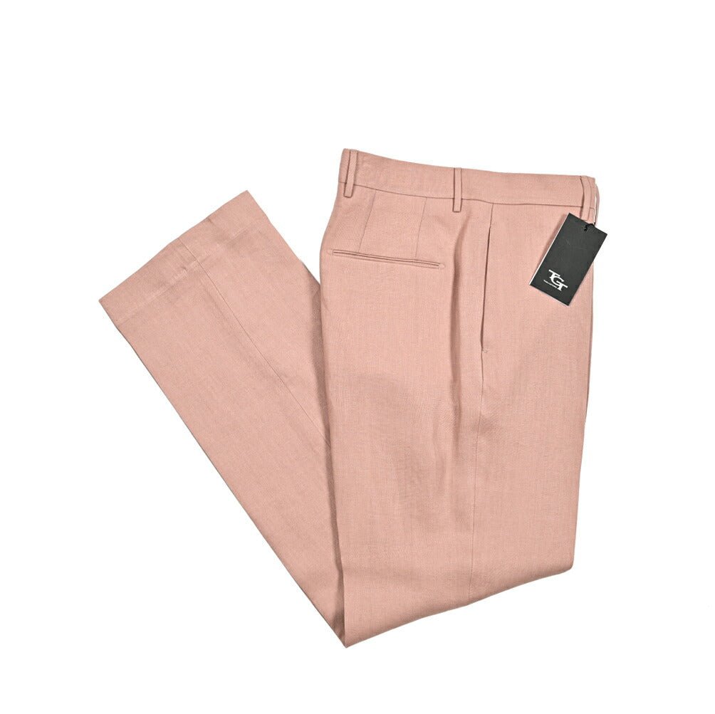 【10%OFFクーポン】TAGLIATORE リネン100% ノータックワイドスラックス / P - NAT04｜GUARDAROBA MILANO OFFICIAL STORE