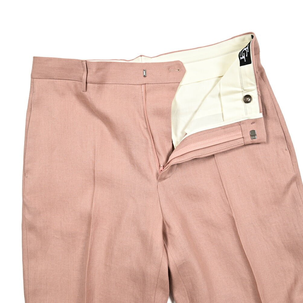 【10%OFFクーポン】TAGLIATORE リネン100% ノータックワイドスラックス / P - NAT04｜GUARDAROBA MILANO OFFICIAL STORE