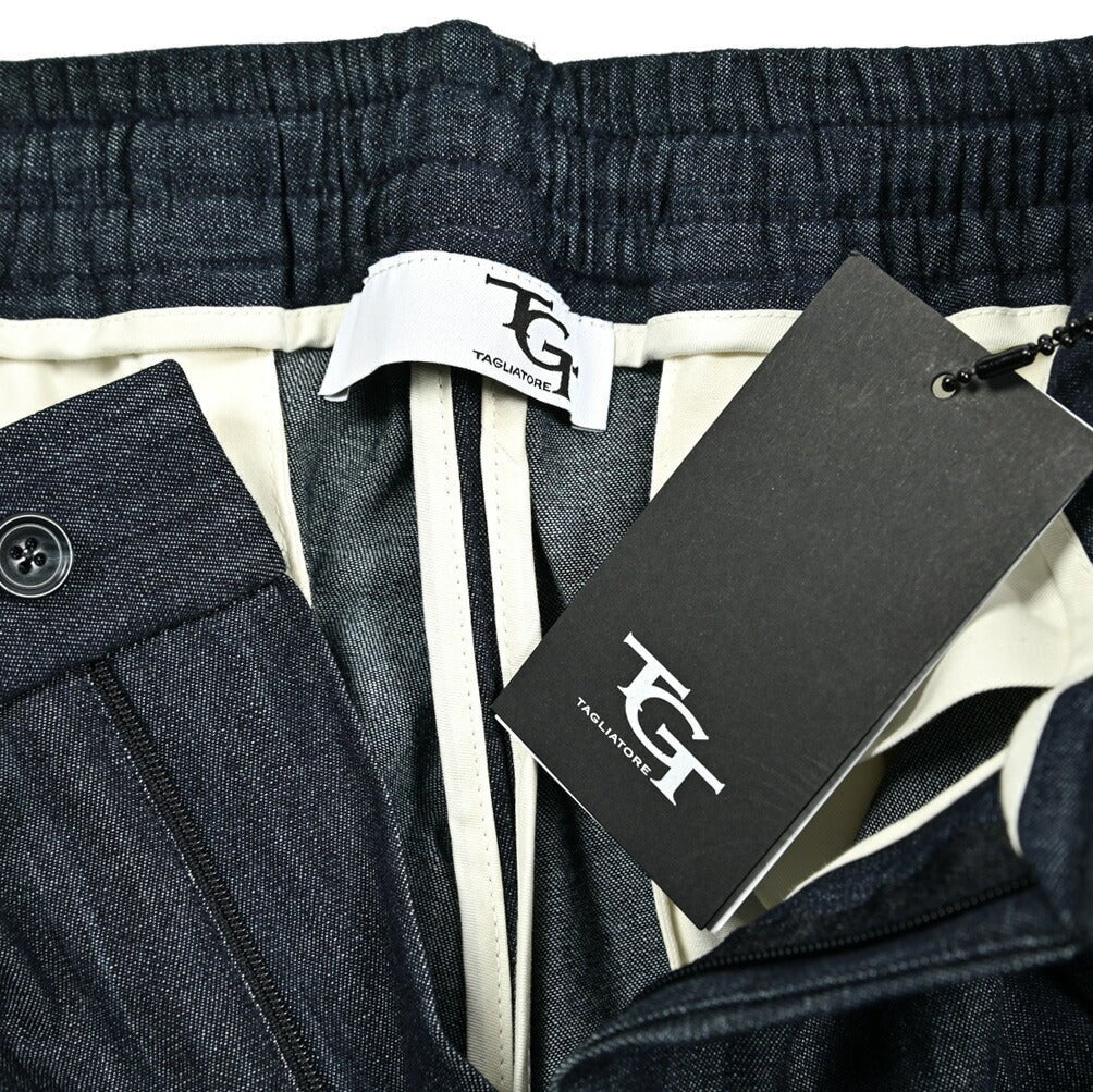 【10%OFFクーポン】TAGLIATORE コットン100% ワンタックドローコードデニムスラックス / P - NEWMAN｜GUARDAROBA MILANO OFFICIAL STORE