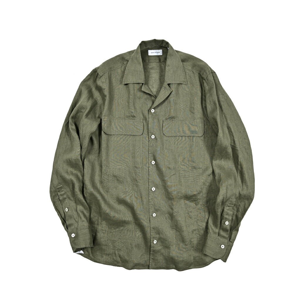 【10%OFFクーポン】TAGLIATORE リネン100% オープンカラーシャツ / ROWAN｜GUARDAROBA MILANO OFFICIAL STORE