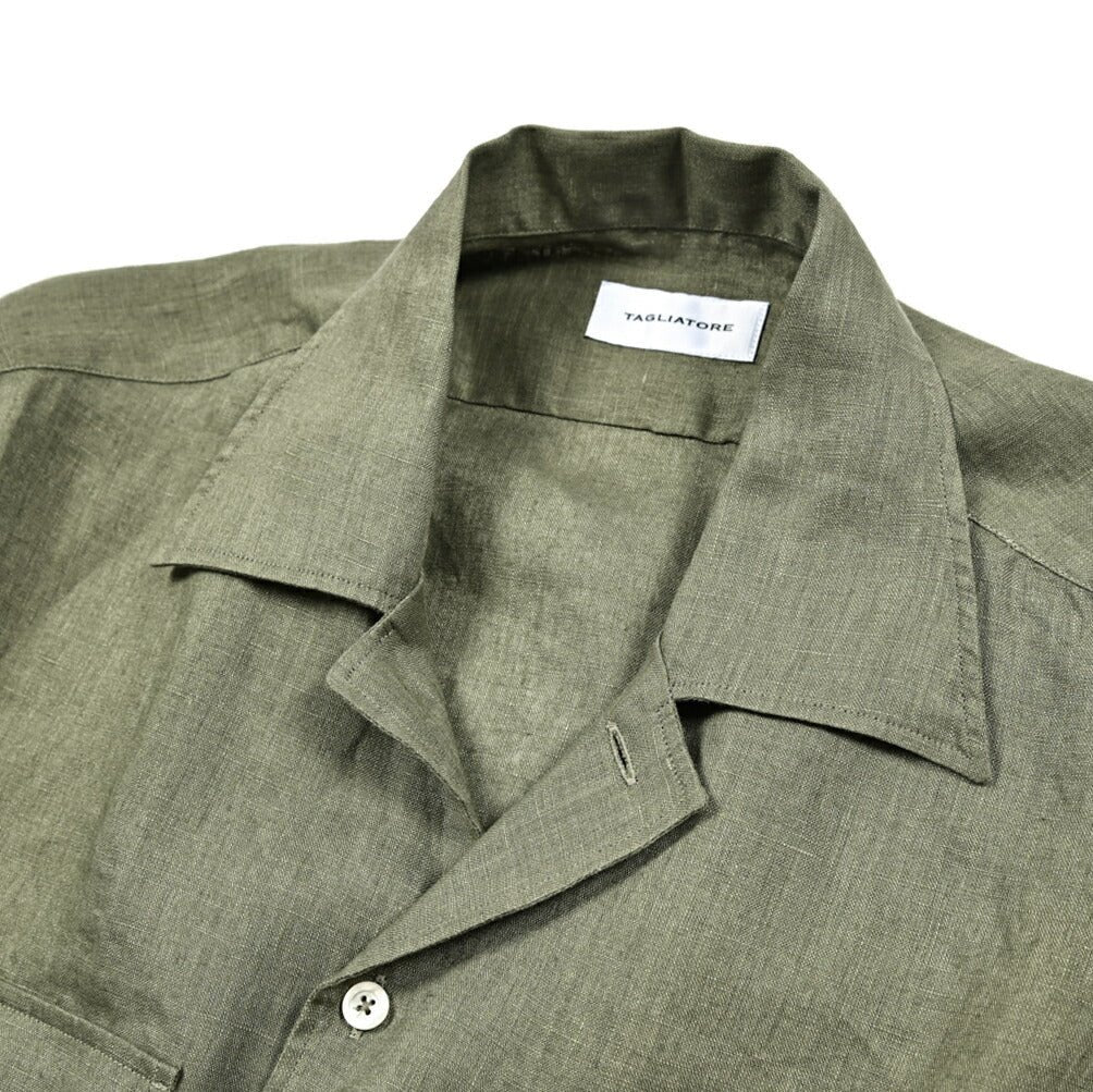 【10%OFFクーポン】TAGLIATORE リネン100% オープンカラーシャツ / ROWAN｜GUARDAROBA MILANO OFFICIAL STORE