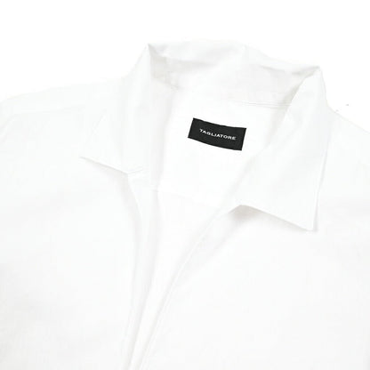 【10%OFFクーポン】TAGLIATORE コットン100% スキッパーカラーカプリシャツ(七分袖) / ZANTE｜GUARDAROBA MILANO OFFICIAL STORE