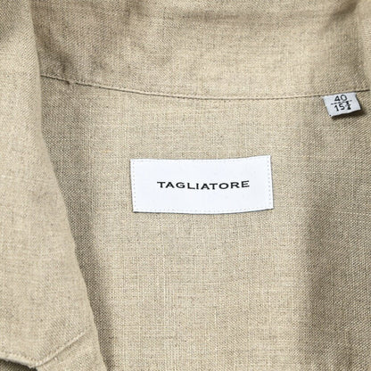 【10%OFFクーポン】TAGLIATORE リネン100% スキッパーカラーカプリシャツ(七分袖) / ZANTE｜GUARDAROBA MILANO OFFICIAL STORE
