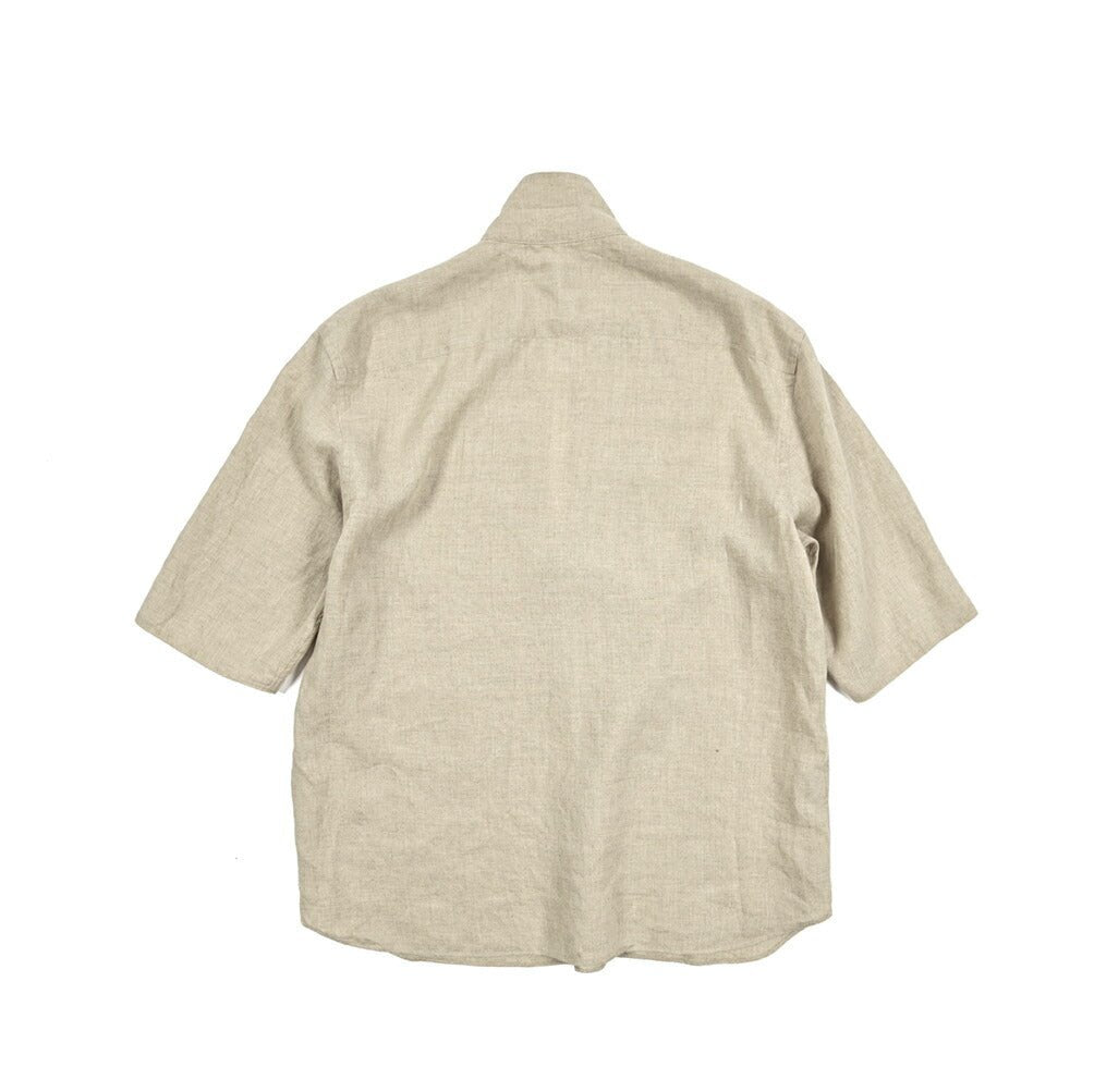 【10%OFFクーポン】TAGLIATORE リネン100% スキッパーカラーカプリシャツ(七分袖) / ZANTE｜GUARDAROBA MILANO OFFICIAL STORE
