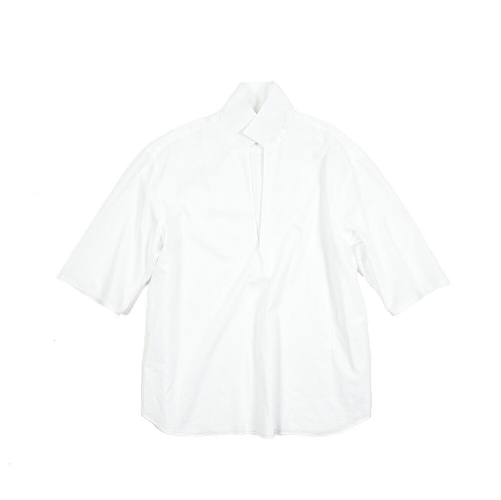 【10%OFFクーポン】TAGLIATORE コットン100% スキッパーカラーカプリシャツ(七分袖) / ZANTE｜GUARDAROBA MILANO OFFICIAL STORE