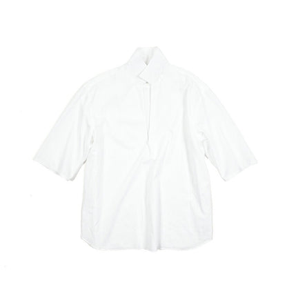 【10%OFFクーポン】TAGLIATORE コットン100% スキッパーカラーカプリシャツ(七分袖) / ZANTE｜GUARDAROBA MILANO OFFICIAL STORE