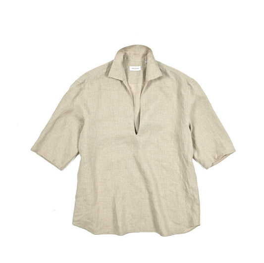 【10%OFFクーポン】TAGLIATORE リネン100% スキッパーカラーカプリシャツ(七分袖) / ZANTE｜GUARDAROBA MILANO OFFICIAL STORE