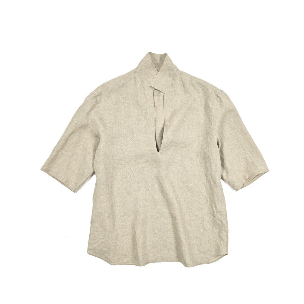 【10%OFFクーポン】TAGLIATORE リネン100% スキッパーカラーカプリシャツ(七分袖) / ZANTE｜GUARDAROBA MILANO OFFICIAL STORE