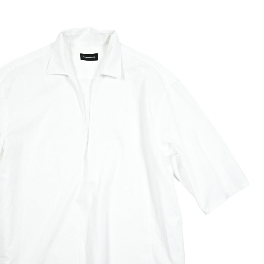 【10%OFFクーポン】TAGLIATORE コットン100% スキッパーカラーカプリシャツ(七分袖) / ZANTE｜GUARDAROBA MILANO OFFICIAL STORE
