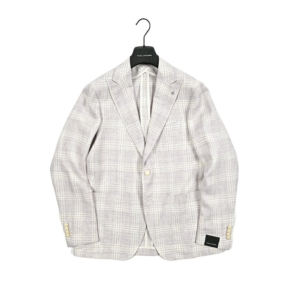 【10%OFFクーポン】TAGLIATORE リネンウール 2Bシングルテーラードジャケット / 1SMS26K｜GUARDAROBA MILANO OFFICIAL STORE