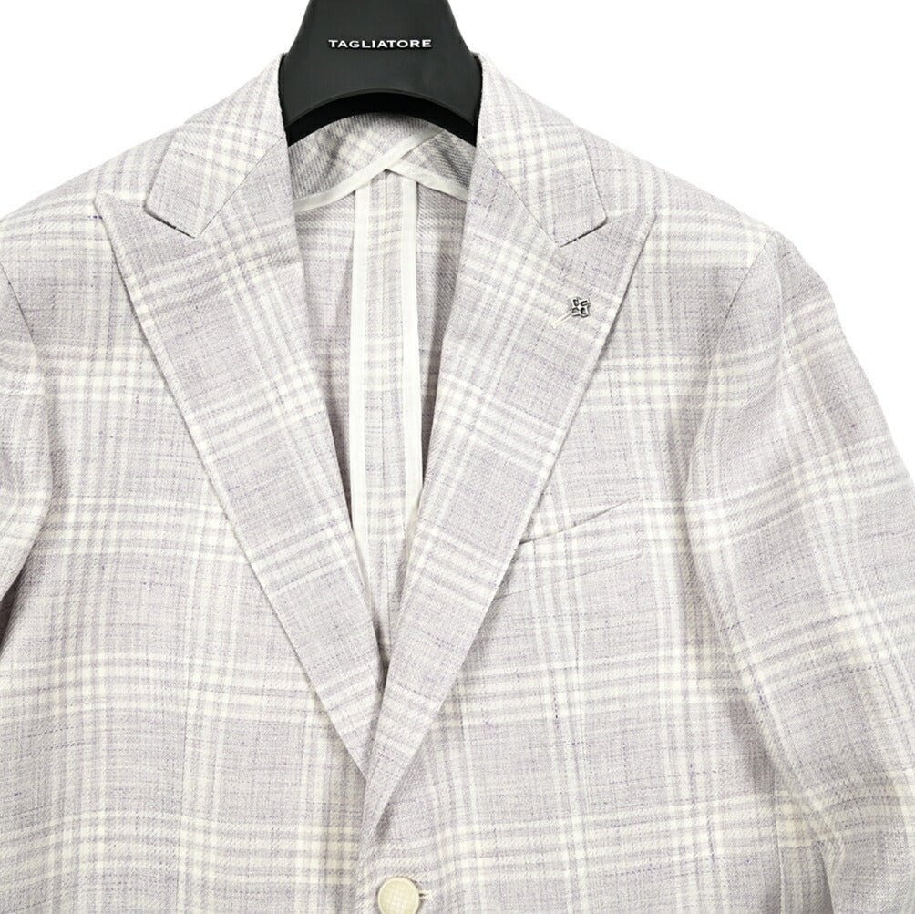 【10%OFFクーポン】TAGLIATORE リネンウール 2Bシングルテーラードジャケット / 1SMS26K｜GUARDAROBA MILANO OFFICIAL STORE