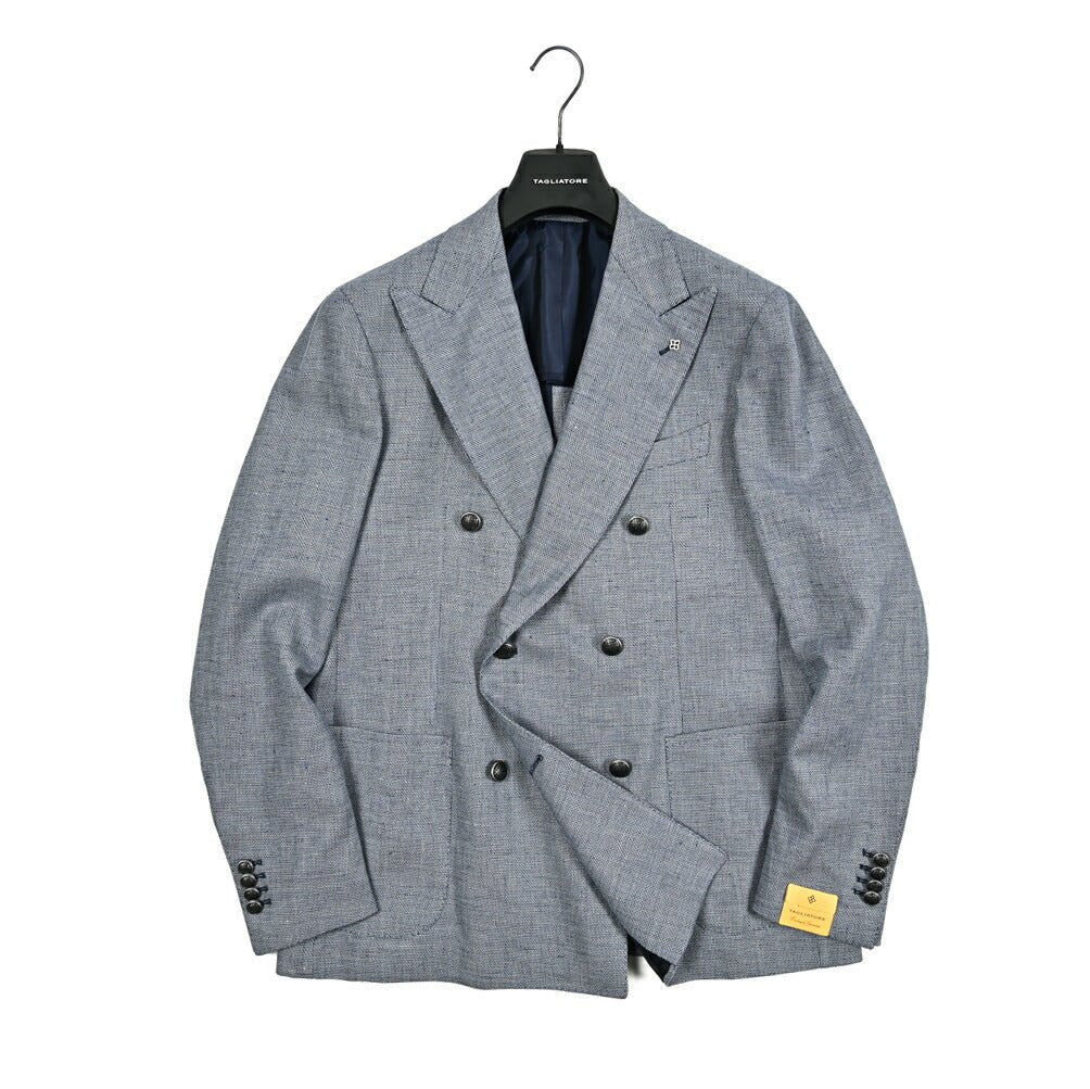 【10%OFFクーポン】TAGLIATORE リネンコットン 6Bダブルテーラードジャケット / 1SVS20K｜GUARDAROBA MILANO OFFICIAL STORE