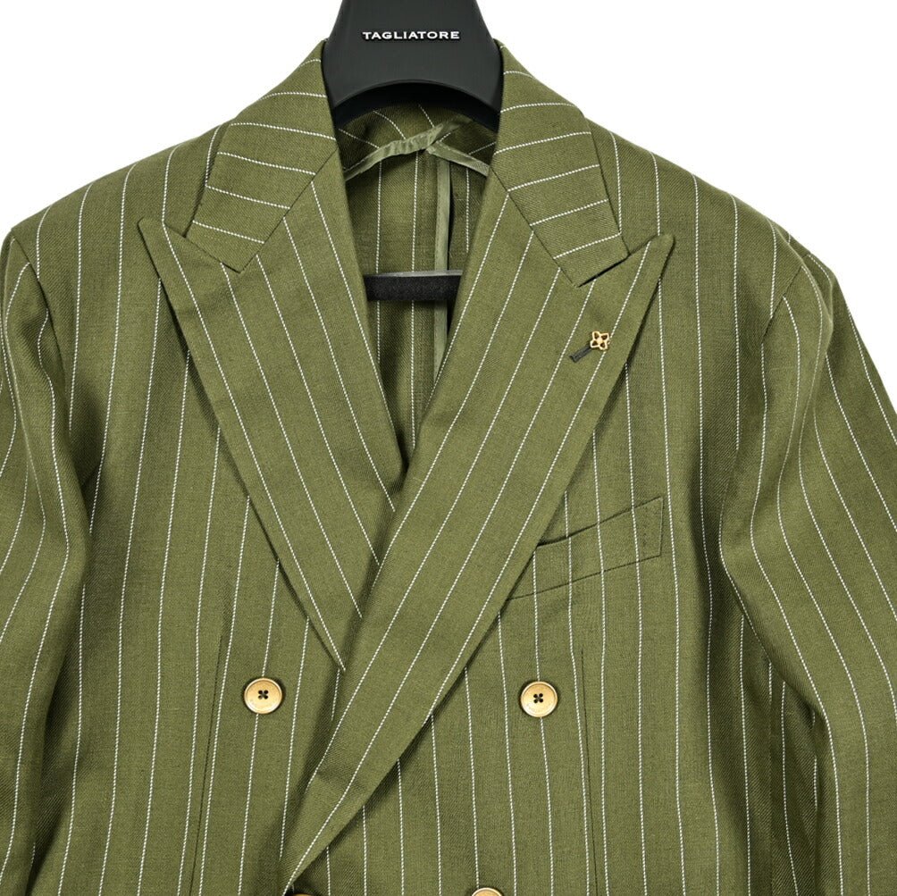【10%OFFクーポン】TAGLIATORE リネン 6Bダブルテーラードスーツ / 2SNY10BNT｜GUARDAROBA MILANO OFFICIAL STORE