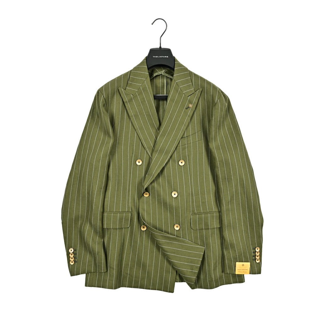 【10%OFFクーポン】TAGLIATORE リネン 6Bダブルテーラードスーツ / 2SNY10BNT｜GUARDAROBA MILANO OFFICIAL STORE