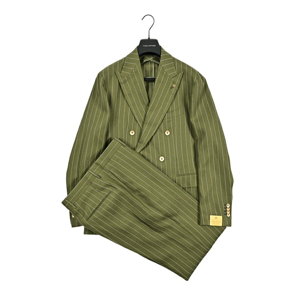 【10%OFFクーポン】TAGLIATORE リネン 6Bダブルテーラードスーツ / 2SNY10BNT｜GUARDAROBA MILANO OFFICIAL STORE
