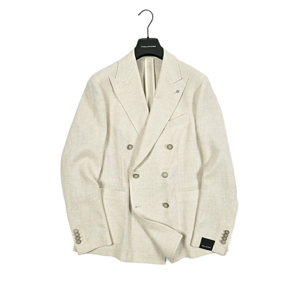 【10%OFFクーポン】TAGLIATORE DARREL ウールリネン 6Bダブルテーラードジャケット / G - DARREL20K｜GUARDAROBA MILANO OFFICIAL STORE
