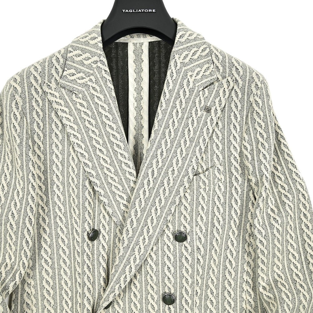 【10%OFFクーポン】TAGLIATORE DARREL ケーブル編みコットン 6Bダブルテーラードジャケット / G - DARREL20K｜GUARDAROBA MILANO OFFICIAL STORE