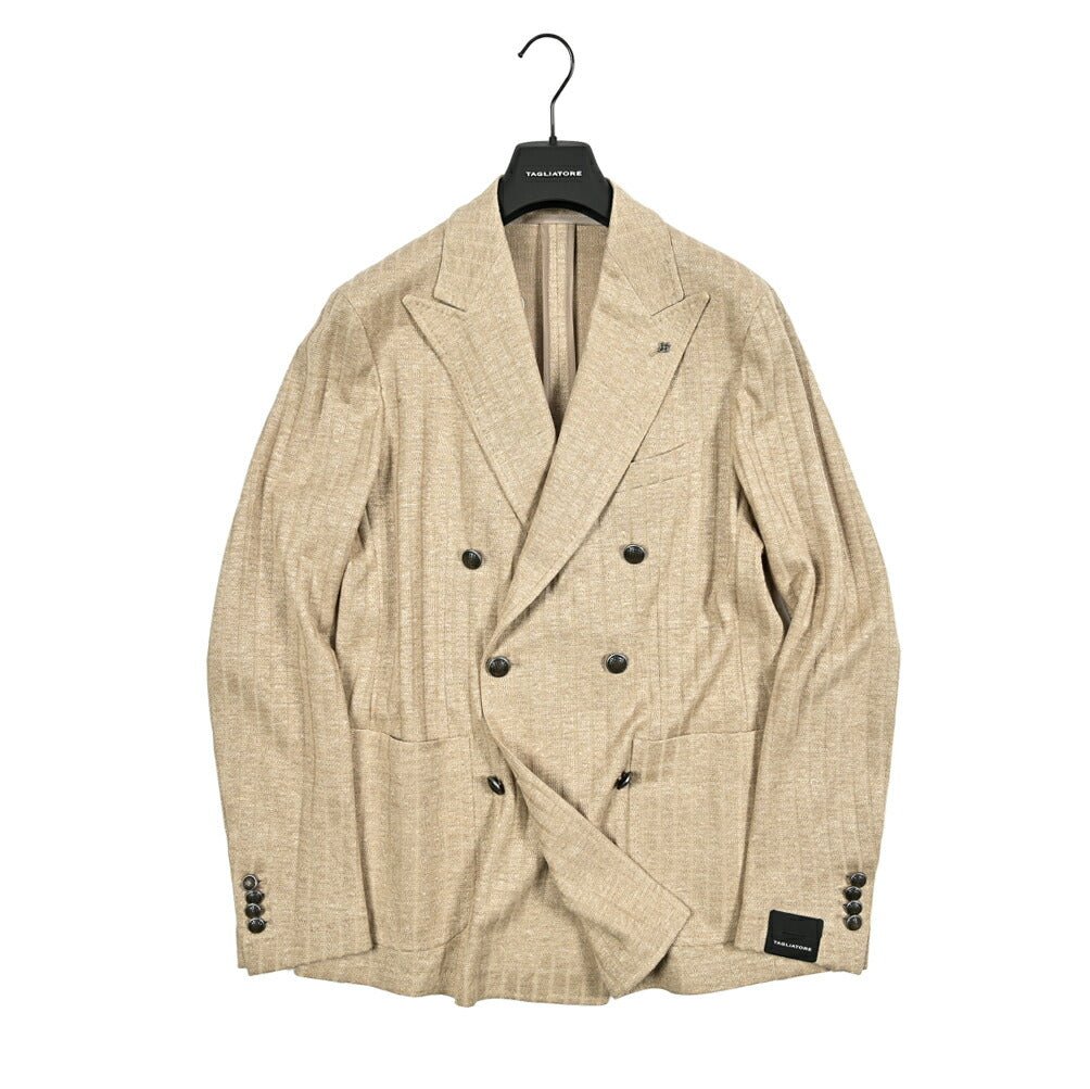 【10%OFFクーポン】TAGLIATORE DARREL リネンコットン 6Bダブルテーラードジャケット / G - DARREL20KJ｜GUARDAROBA MILANO OFFICIAL STORE