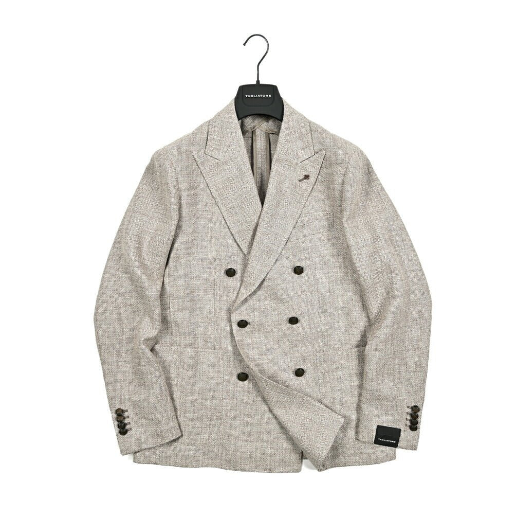 【10%OFFクーポン】TAGLIATORE MONTECARLO シルクリネンコットンナイロン 6Bダブルテーラードジャケット / 1SMC20K｜GUARDAROBA MILANO OFFICIAL STORE