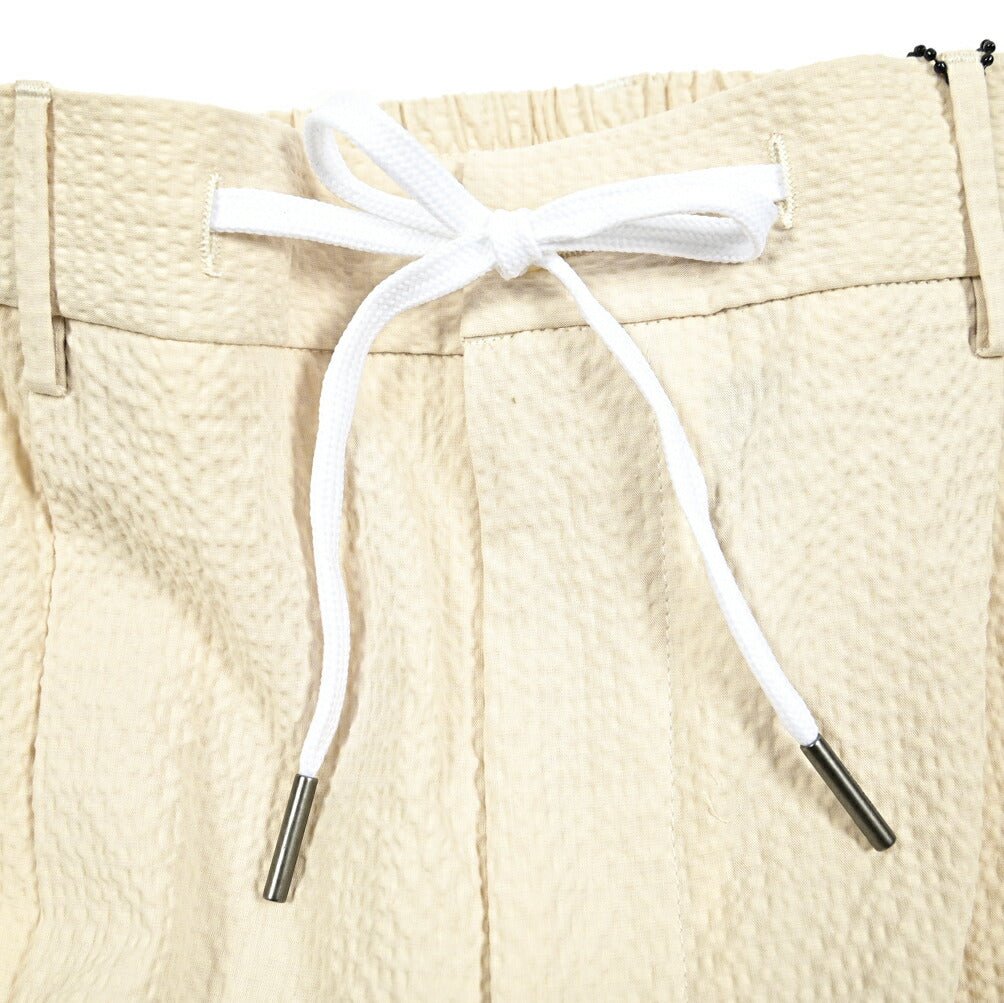 【10%OFFクーポン】TAGLIATORE コットンシアサッカー ワンタックドローコードスラックス / P - CLAPTON11｜GUARDAROBA MILANO OFFICIAL STORE