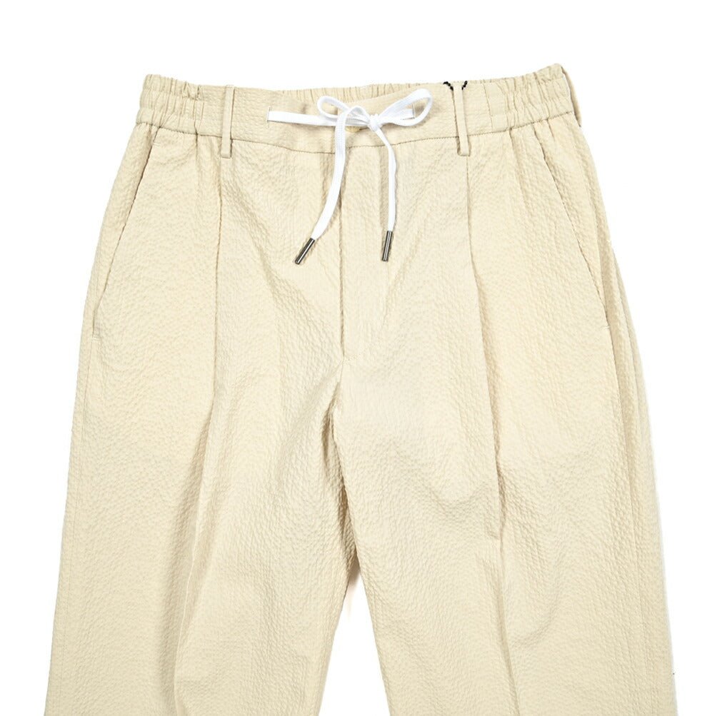 【10%OFFクーポン】TAGLIATORE コットンシアサッカー ワンタックドローコードスラックス / P - CLAPTON11｜GUARDAROBA MILANO OFFICIAL STORE