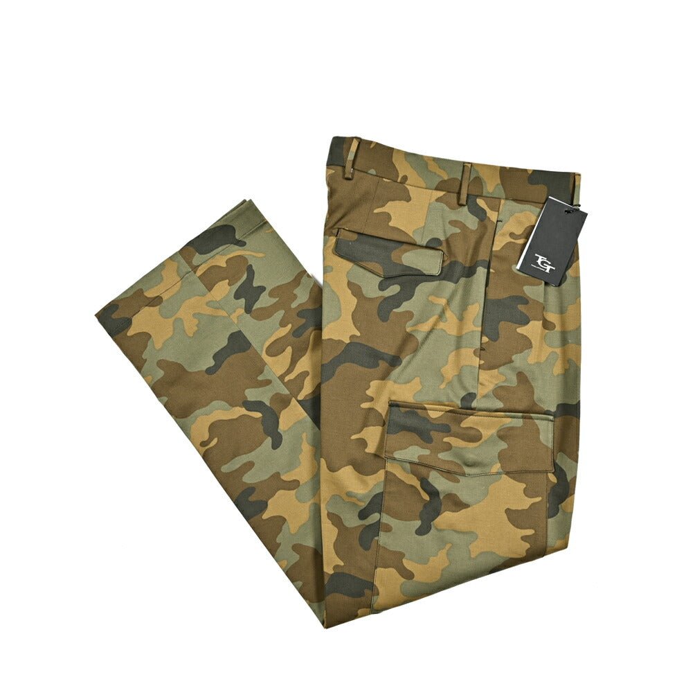 【10%OFFクーポン】TAGLIATORE ストレッチコットン ツータックカーゴパンツ / ワイドスラックス / P - NOBLE24｜GUARDAROBA MILANO OFFICIAL STORE