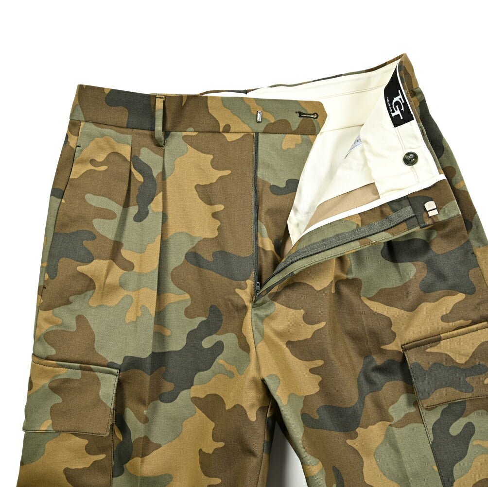 【10%OFFクーポン】TAGLIATORE ストレッチコットン ツータックカーゴパンツ / ワイドスラックス / P - NOBLE24｜GUARDAROBA MILANO OFFICIAL STORE
