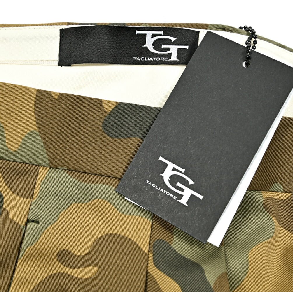 【10%OFFクーポン】TAGLIATORE ストレッチコットン ツータックカーゴパンツ / ワイドスラックス / P - NOBLE24｜GUARDAROBA MILANO OFFICIAL STORE