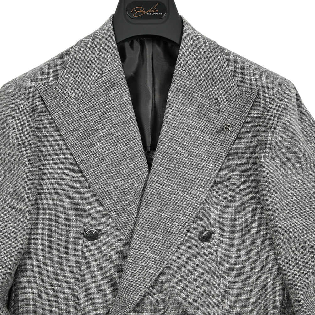 【10%OFFクーポン】TAGLIATORE PINO LERARIO ウールシルクコットン 6Bダブルワイドラペルテーラードジャケット / G - PL20K｜GUARDAROBA MILANO OFFICIAL STORE