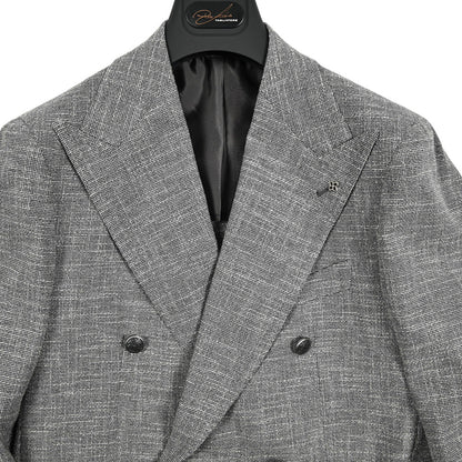 【10%OFFクーポン】TAGLIATORE PINO LERARIO ウールシルクコットン 6Bダブルワイドラペルテーラードジャケット / G - PL20K｜GUARDAROBA MILANO OFFICIAL STORE