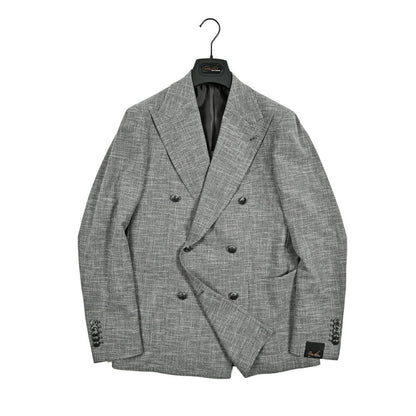 【10%OFFクーポン】TAGLIATORE PINO LERARIO ウールシルクコットン 6Bダブルワイドラペルテーラードジャケット / G - PL20K｜GUARDAROBA MILANO OFFICIAL STORE