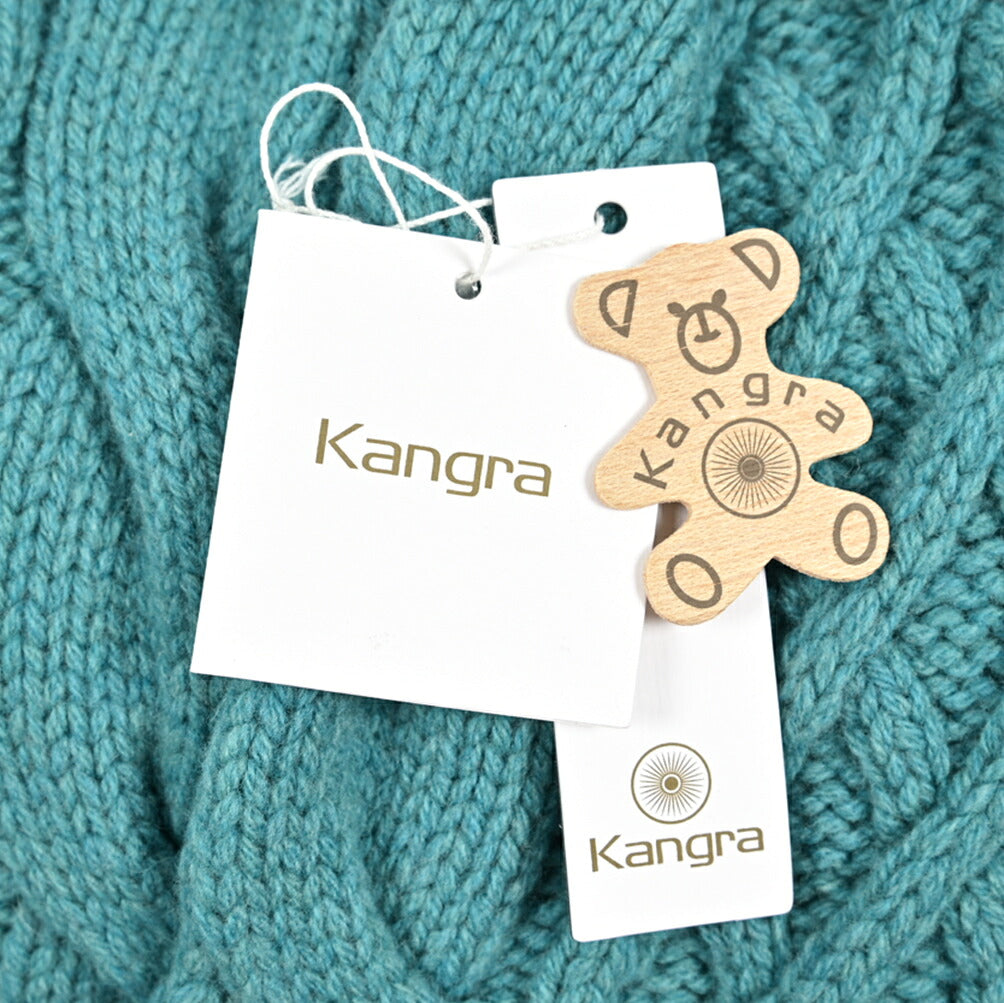 Kangra メリノウール100% フード付きケーブル編みニットカーディガン / キッズ