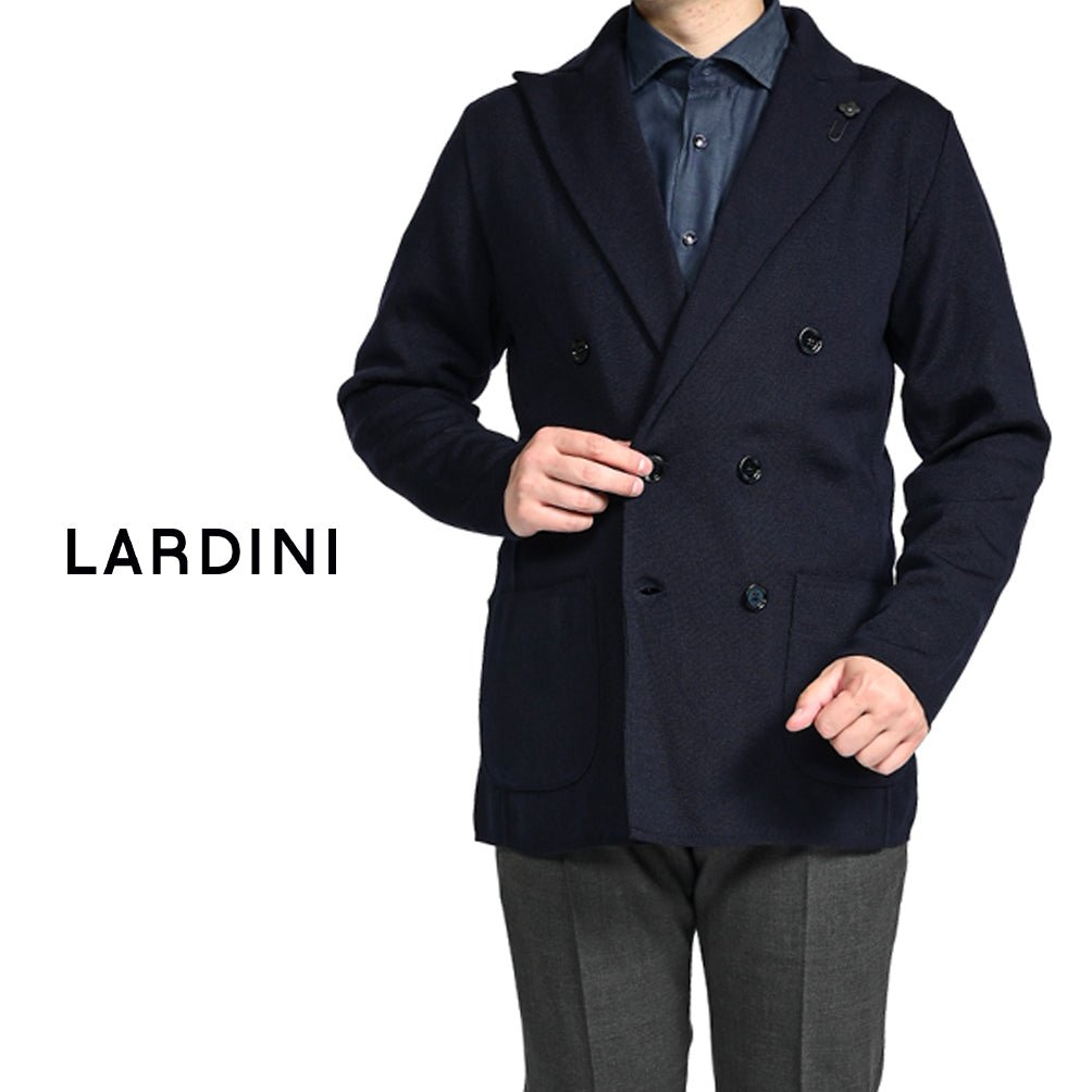 24-25AW LARDINI ヴァージンウール100% 6Bダブルニットジャケット