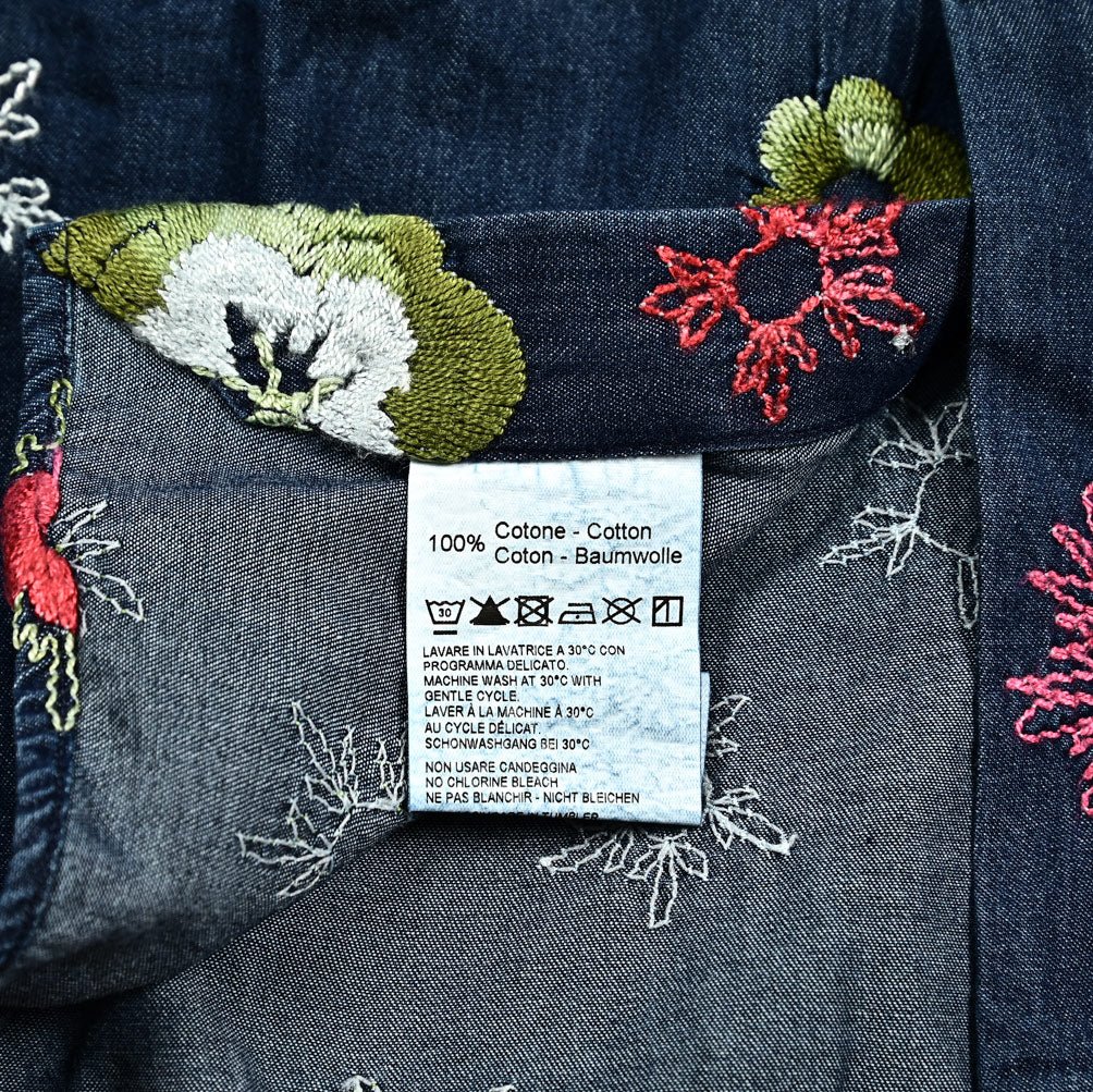 24 - 25AW ORIAN DENIM DIVISION コットン100% ホリゾンタルカラーエンブロイダリーデニムシャツ｜GUARDAROBA MILANO OFFICIAL STORE