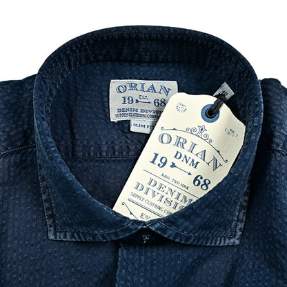 24 - 25AW ORIAN DENIM DIVISION コットン100% ホリゾンタルカラーシアサッカーデニムシャツ｜GUARDAROBA MILANO OFFICIAL STORE