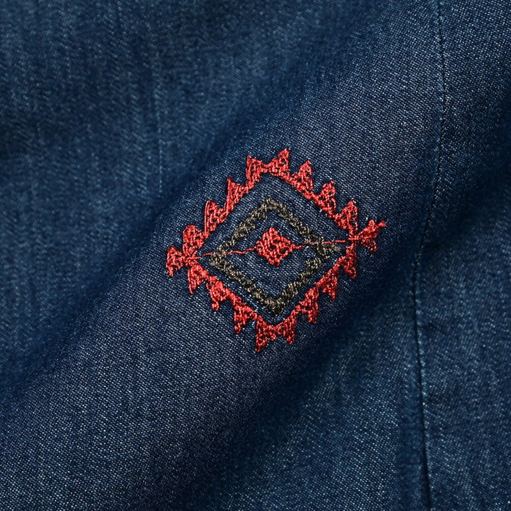 24 - 25AW ORIAN DENIM DIVISION コットン100% ホリゾンタルカラーエンブロイダリーデニムシャツ｜GUARDAROBA MILANO OFFICIAL STORE