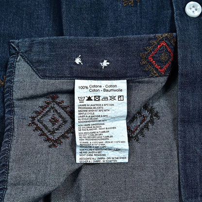 24 - 25AW ORIAN DENIM DIVISION コットン100% ホリゾンタルカラーエンブロイダリーデニムシャツ｜GUARDAROBA MILANO OFFICIAL STORE