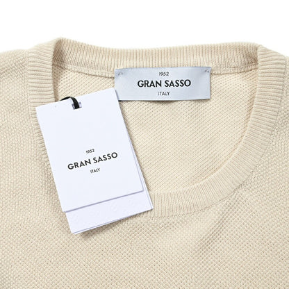 24SS GRAN SASSO コットン100％ クルーネック鹿の子ニットセーター / SLOWEAR｜GUARDAROBA MILANO OFFICIAL STORE