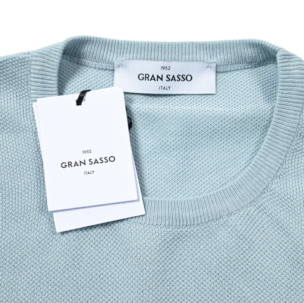 24SS GRAN SASSO コットン100％ クルーネック鹿の子ニットセーター / SLOWEAR｜GUARDAROBA MILANO OFFICIAL STORE