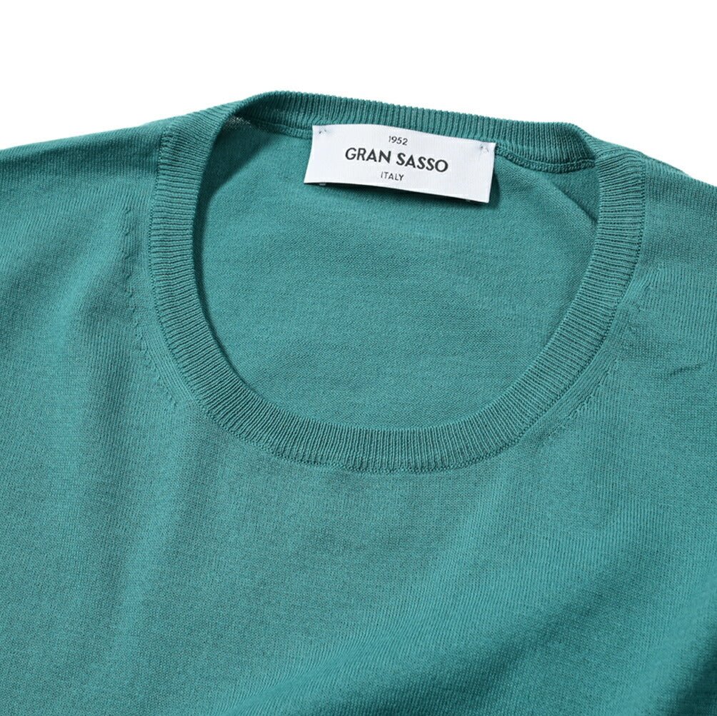 24SS GRAN SASSO コットン100% クルーネックハイゲージニットTシャツ｜GUARDAROBA MILANO OFFICIAL STORE