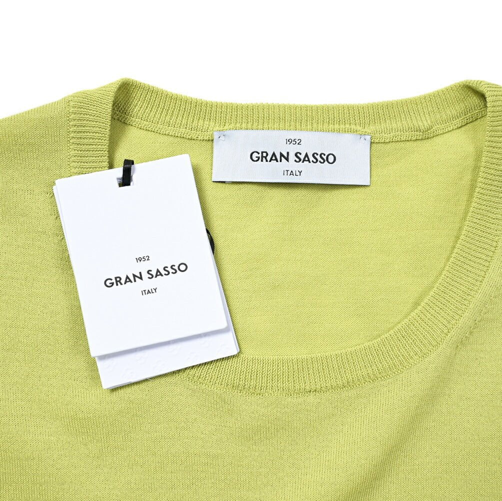 24SS GRAN SASSO コットン100% クルーネックハイゲージニットTシャツ｜GUARDAROBA MILANO OFFICIAL STORE