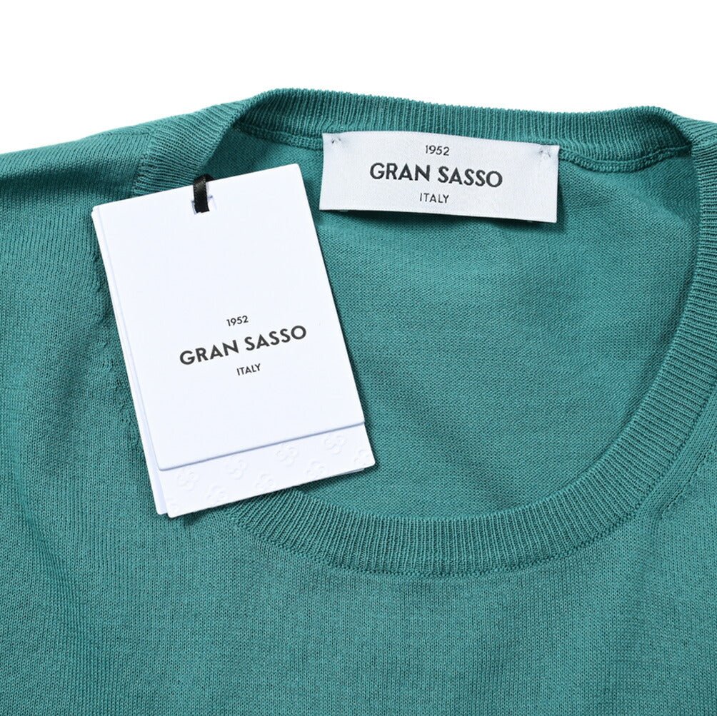 24SS GRAN SASSO コットン100% クルーネックハイゲージニットTシャツ｜GUARDAROBA MILANO OFFICIAL STORE