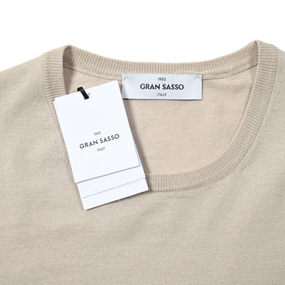 24SS GRAN SASSO コットン100% クルーネックハイゲージニットTシャツ｜GUARDAROBA MILANO OFFICIAL STORE