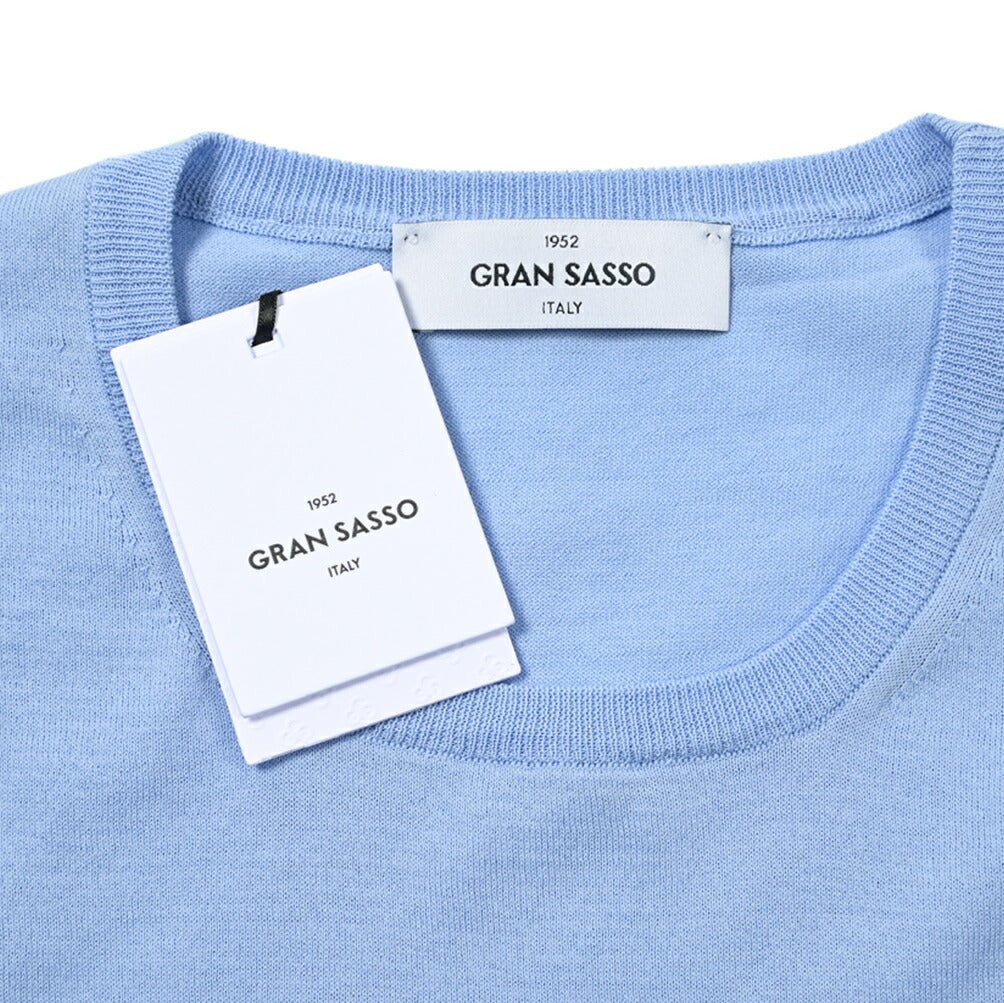 24SS GRAN SASSO コットン100% クルーネックハイゲージニットTシャツ｜GUARDAROBA MILANO OFFICIAL STORE