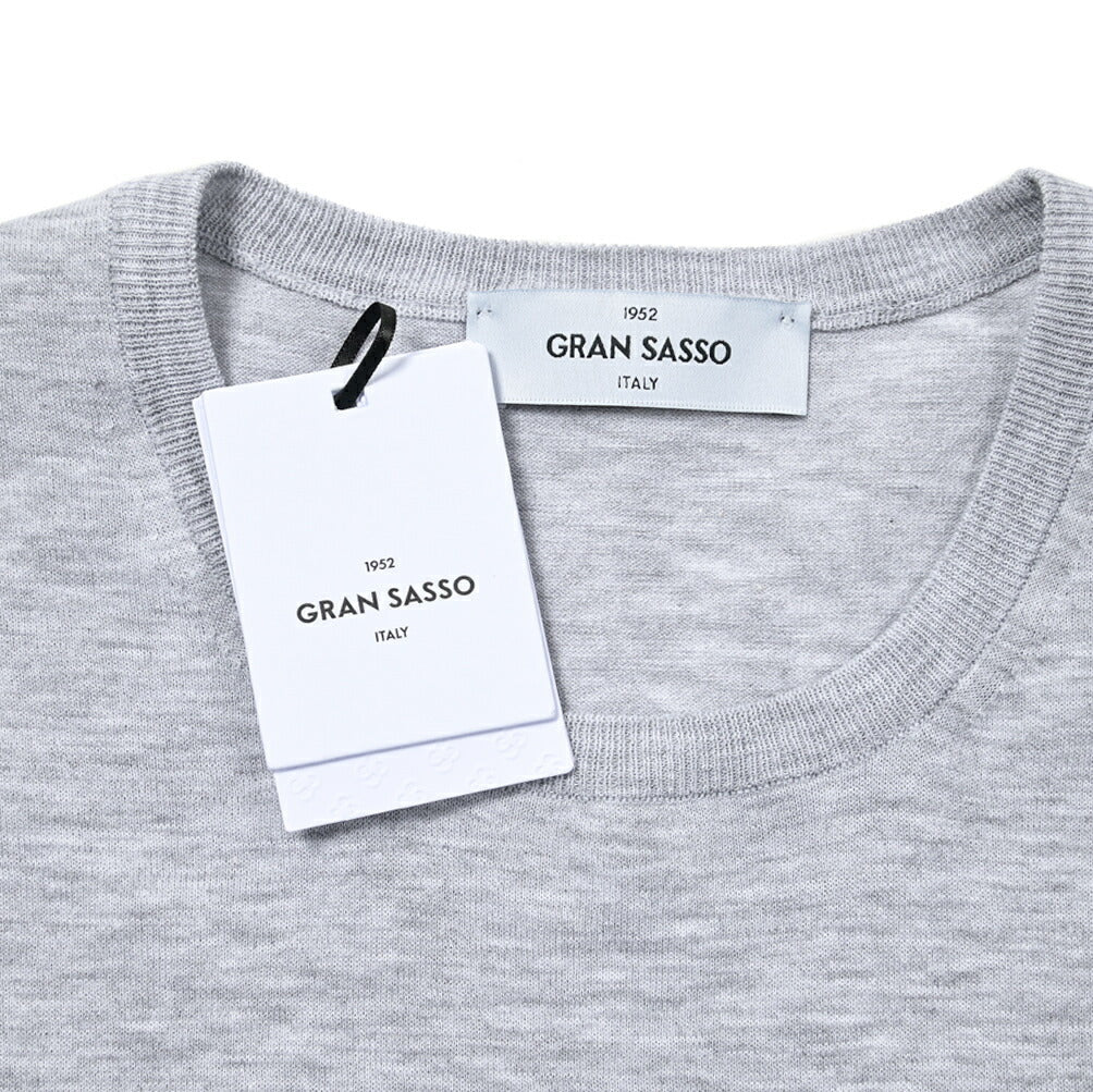 24SS GRAN SASSO コットン100% クルーネックハイゲージニットTシャツ｜GUARDAROBA MILANO OFFICIAL STORE