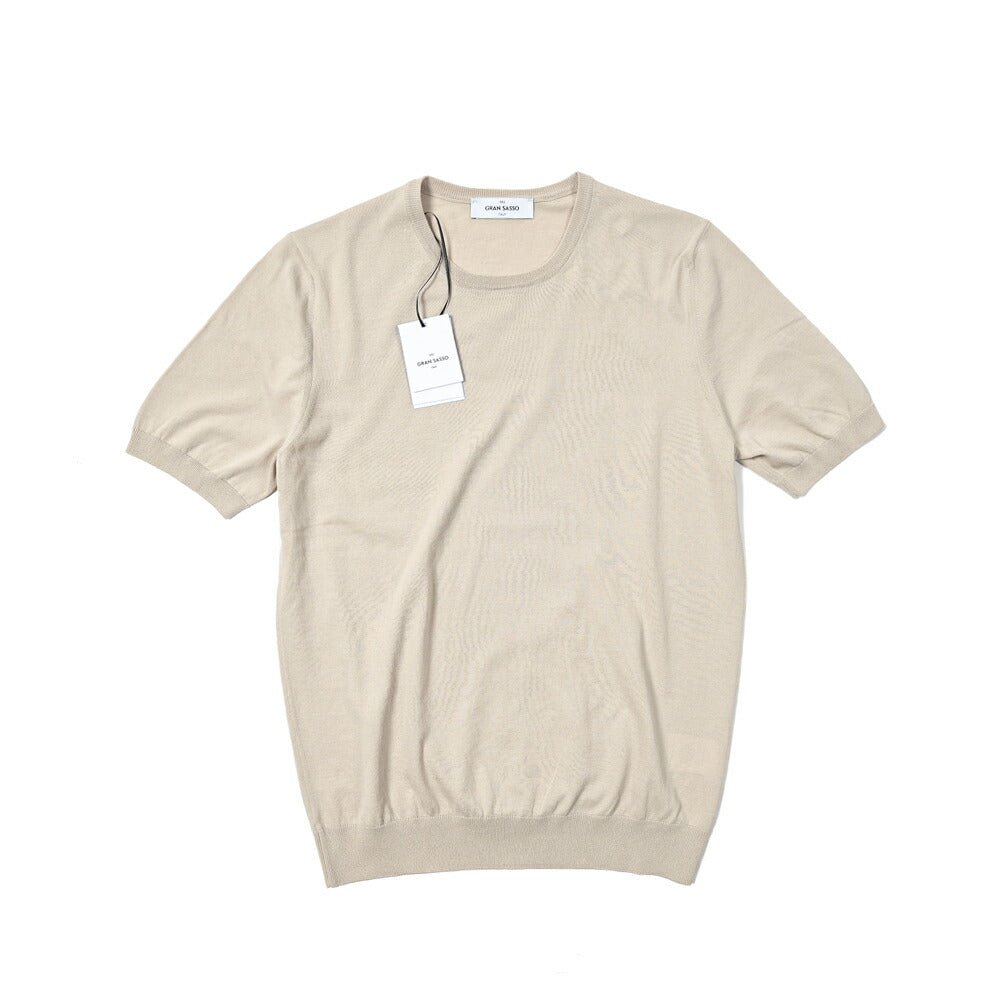 24SS GRAN SASSO コットン100% クルーネックハイゲージニットTシャツ｜GUARDAROBA MILANO OFFICIAL STORE