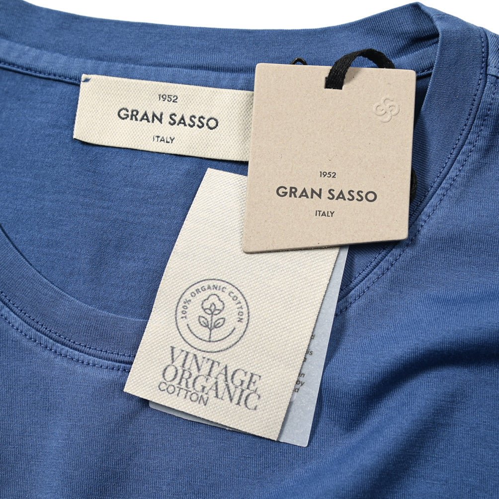 24SS GRAN SASSO VINTAGE オーガニックコットン100% クルーネック半袖Tシャツ｜GUARDAROBA MILANO OFFICIAL STORE